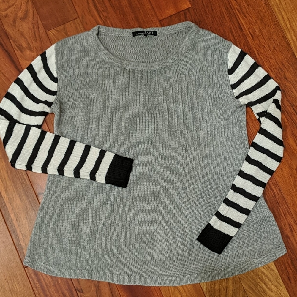 Lemon Tart Truett Striped Spring 🦋 Sweater Sz S